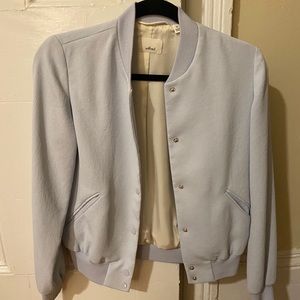 Aritzia Wilfred Light Blue Bomber Jacket